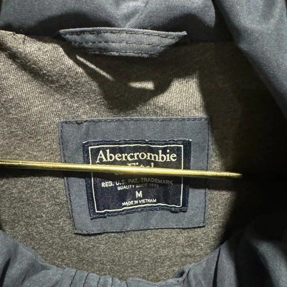 Abercrombie & Fitch Navy Jacket Anorak adjustable pockets outdoor utility 90s M - Picture 5 of 6